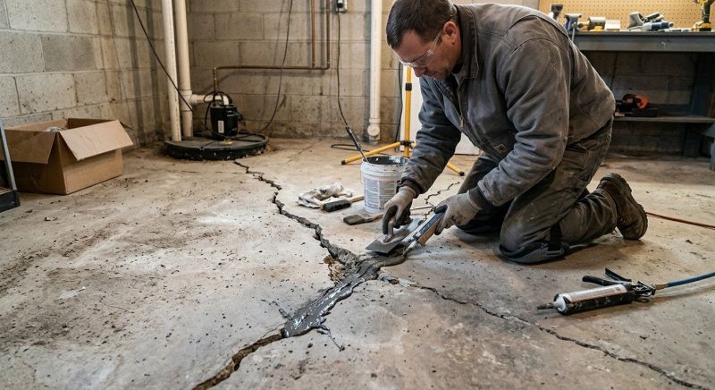 Cracked Basement Floor Repair in West Milford, NJ