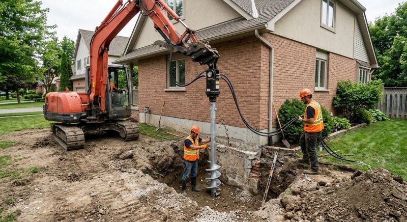 Helical Pile Installation in West Milford, NJ