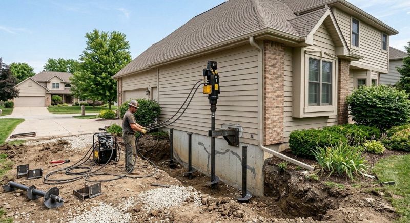 Helical Pile Installation in West Milford, NJ