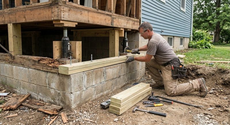 Sinking Foundation Repair in Lake Hopatcong, NJ